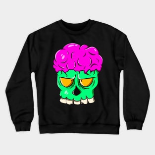 Braindead Zombie Brain Skull Cartoon Horror Crewneck Sweatshirt